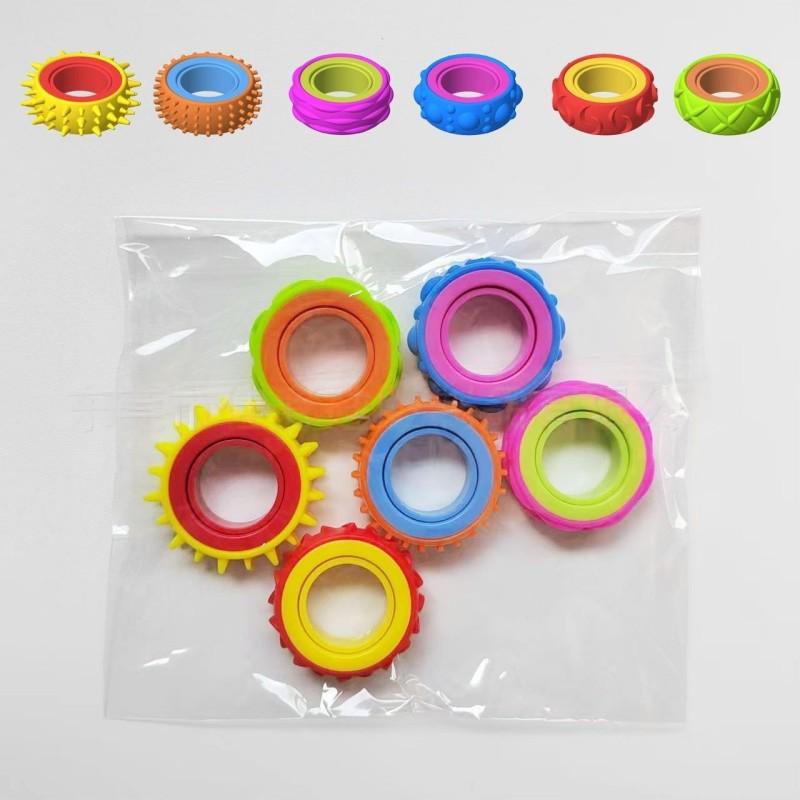 New Fidget Toys Children's Silicone Sensory Ring Silicone Decompression Toy Sensory Ring