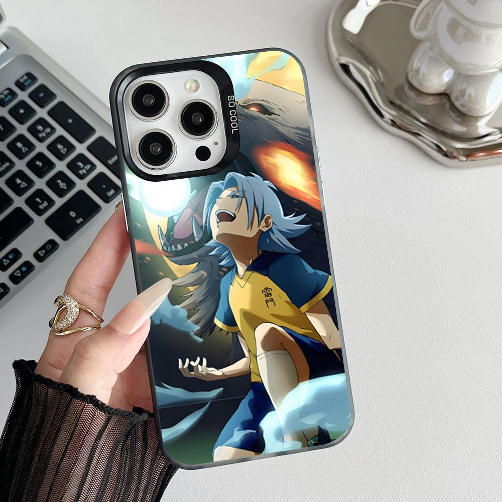 

Inazuma Eleven Anime Phone Case Matte Colored Silver For Iphone 16 15 14 Pro 13 12 Plus 11 7 8 Max Luxury Cover iPhone 14 Plus