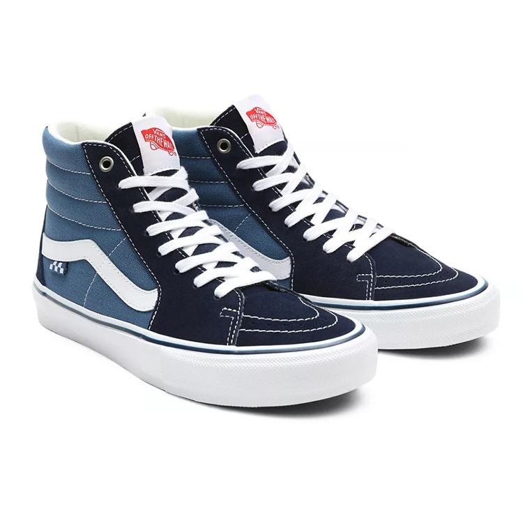Vans Skate Sk8-hi Splicing Contrasting Colors Casual Sports Skateboarding Shoes Unisex Navy Blue Men's VN0A5FCCNAV