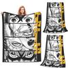 Dandadan Anime Eyes W Kaji Manga Blankets Soft Warm Flannel Throw Blanket Plush for Bed Living room Picnic Travel Home Couch