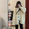 Solid Color New Style Women's Oversized Knit Sweater Cardigan Coat for Autumn Winter