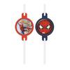 Straws - PROCOS - Spiderman - Pack of 4 - White Cardboard - Ideal for Child's Birthday