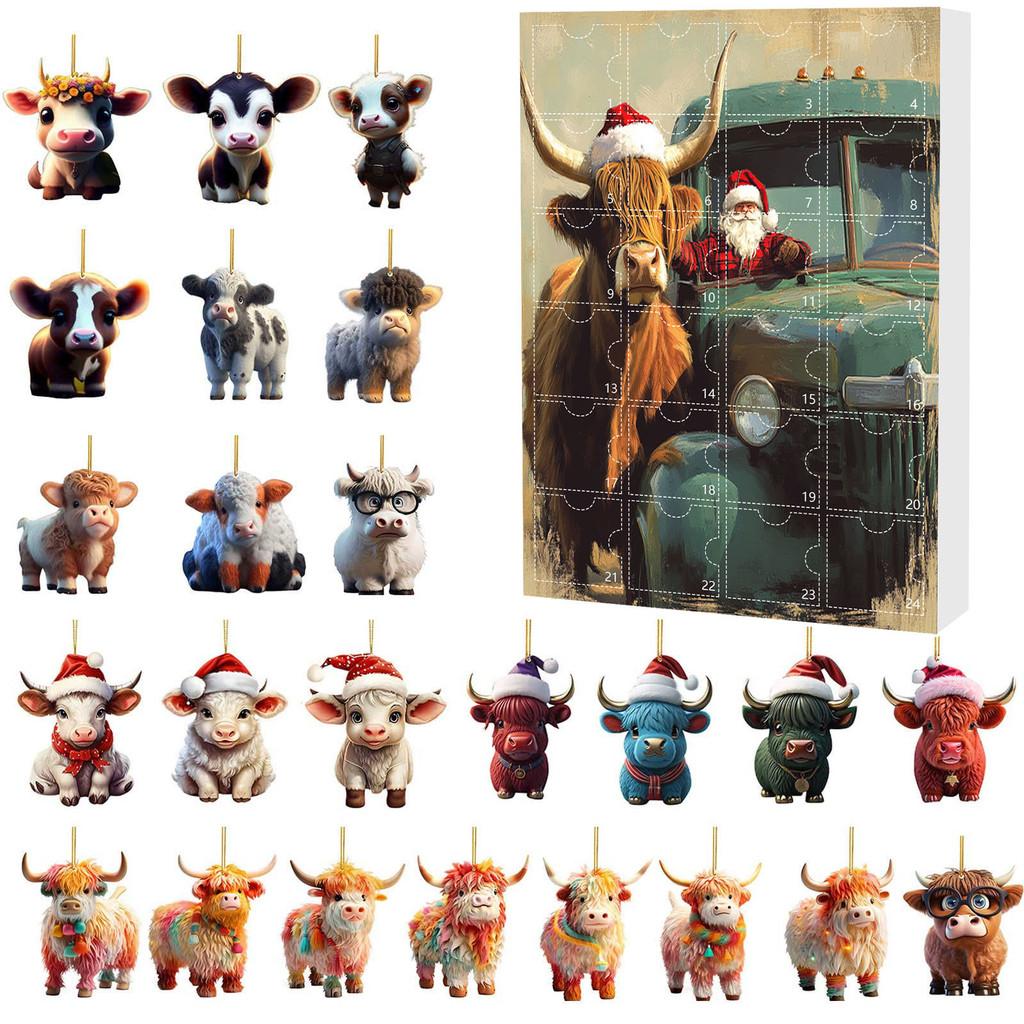Weihnachts-Blindbox Mit Yak-Tier Acryl-Dekorationen Für Feiertagsbaum-Hänger Und Party-Geschenke