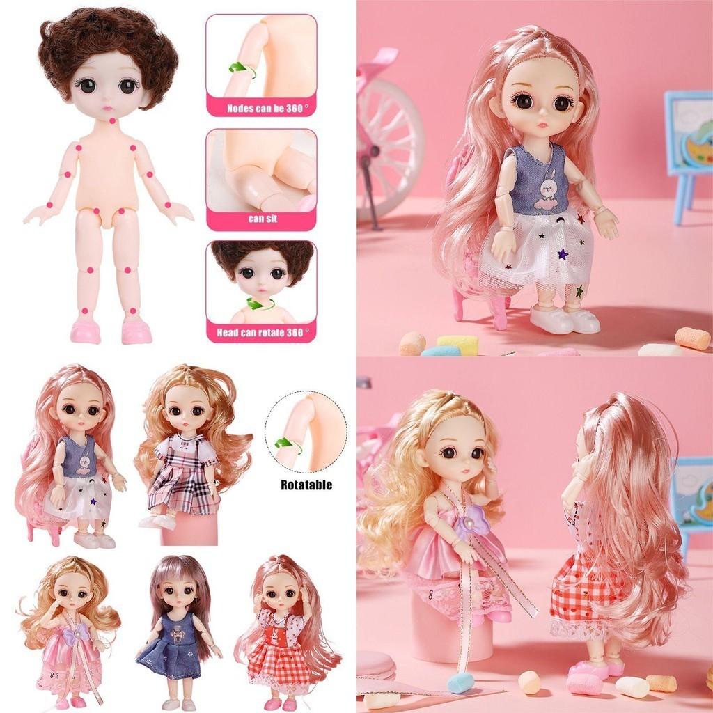 1/12 6.6in Bjd Princess Dolls Cute Moveable Joints Kids Birthday Gift