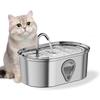 Large Capacity 35L Automatic Pet Water Dispenser Stainless Steel Cat Dog Fountain With LED Light Quiet Operation For Home Office
