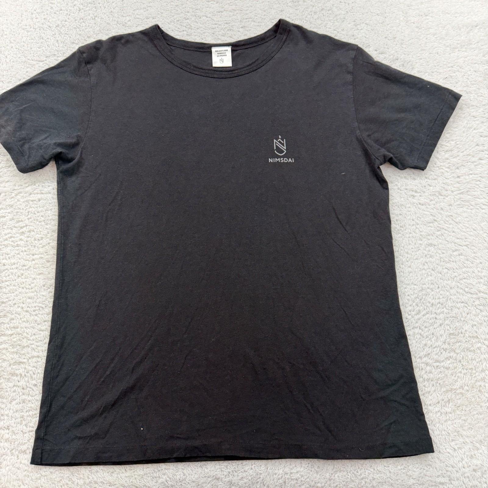 Nimsdai Relentless Nimsdai 14 Peak Mens Viscose/Cotton T Shirt Size M Black Unisex T-Shirt L