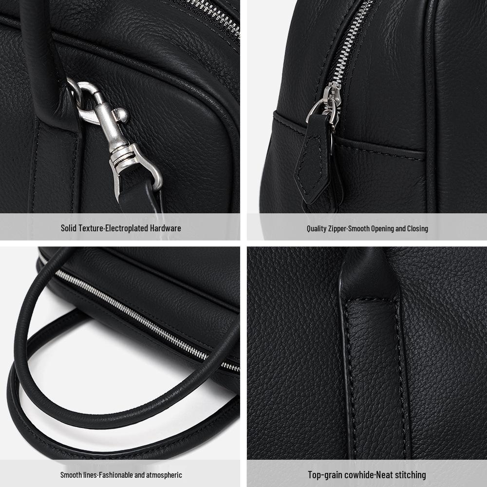 Autumn & Winter Genuine Leather Women's High-End Boston Crossbody Handbag