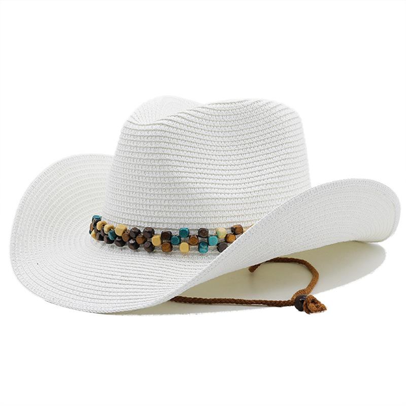 Horseback riding cowboy straw hat men and women outdoor travel fishing visor big edge curled beach hat western cowboy hat