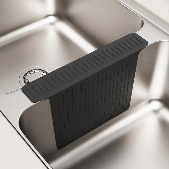 Silicone Sink Saddle Mat Protector Kitchen Bathroom Divider Mat Flexible Odorless Dishwasher Safe Non-slip Sink Divider Mat