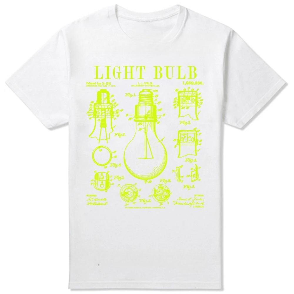 Electrical Worker Pattern Shortsleeved Tshirts Light Bulb Pattern Electricalthemed Fun Streetwear for Women Online Gifts Y2K