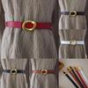 Fashion Leather Waist Belt For Women With Silver Button Closure For Daily Use
