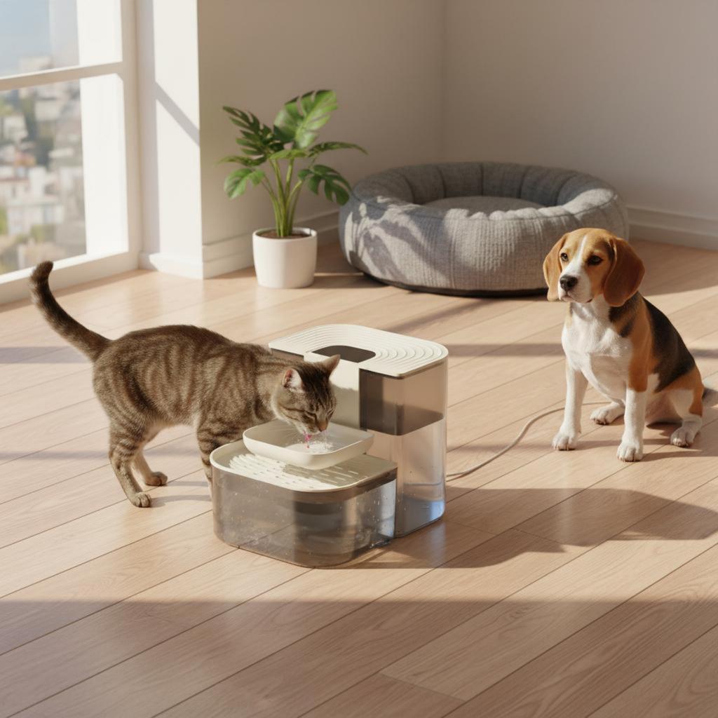 Automatic Pet Fountain Angled-Flow Design Automatic Pet Water Fountain