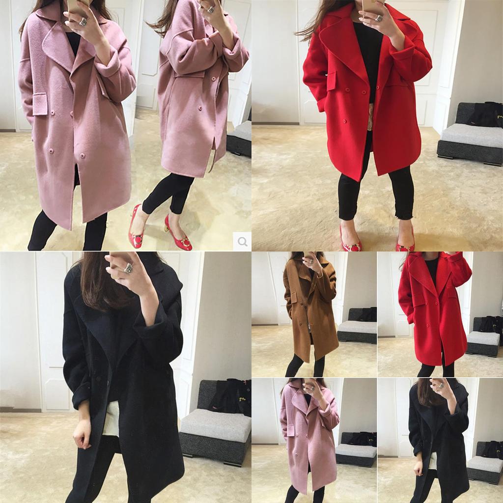 Premium Quality Women's Winter Loose Lapel Thicken Wool Parka Trench Coat Long Jacket Overcoat Top For Stylish Outdoor Wear