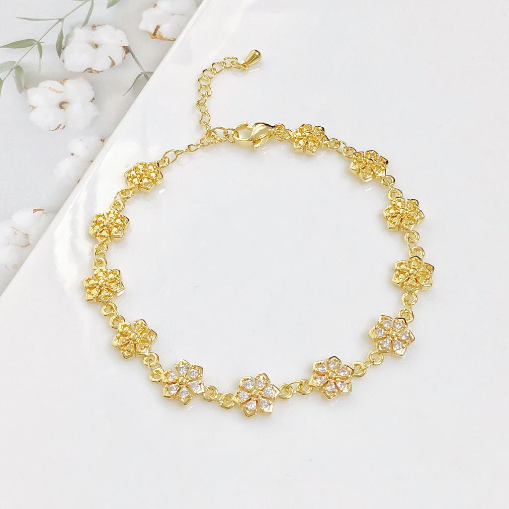 New Arrival Gold-Plated Animal Turtle Butterfly Leaf Zirconia Adjustable Bracelet for Women Girls Fashion Party Jewelry Gift