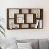 342594 vidaXL Wall Shelf 8 Compartments Brown Oak