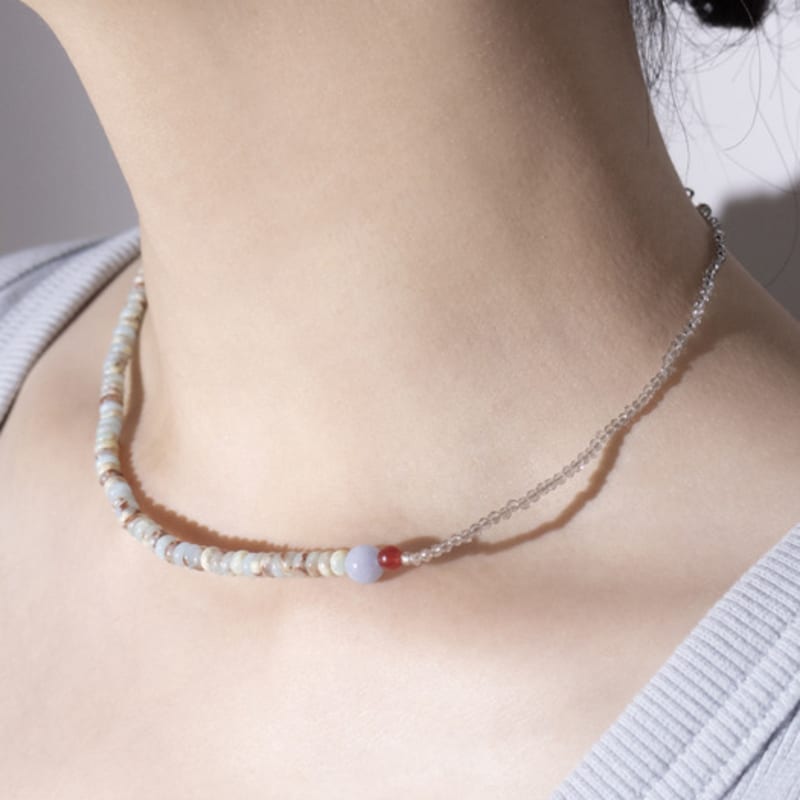 Kiee Oshimu (Silver925) 609 Mint Beads Necklace