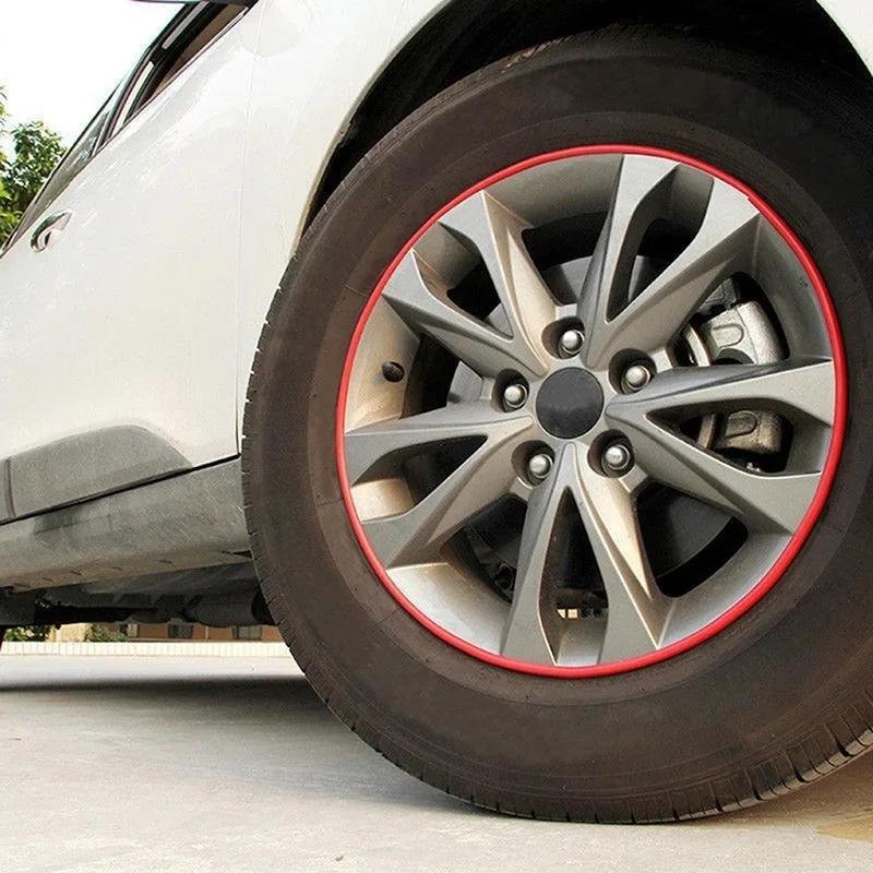 8m Car Wheel Protector Hub Stickers Car Decorative Strip Car Wheel Rim / Tire Protection Care Covers Car-styling Rings Durable