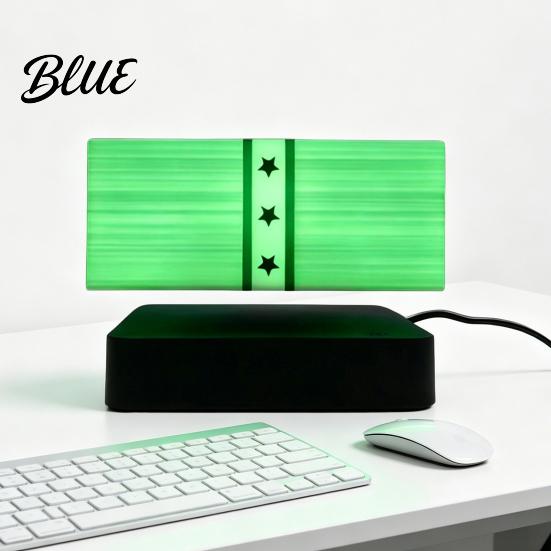 Neuartige schwebende Geschenklampe Geld magnetische Levitation Bargeld 360 Grad drehendes Schreibtischornament mit 3-Farben-/grünem Licht für Büro-Spielzimmer-Dekoration