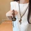 Women's Zen Retro Feather Necklace - Ethnic Layered Beaded Clavicle Chain, Long Bohemian Style