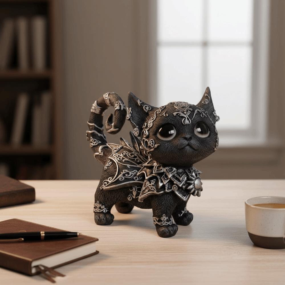 Animal Simulation Model Mysterious Black Cat Statue Desktop Ornament Cat Action Figure  Living Room
