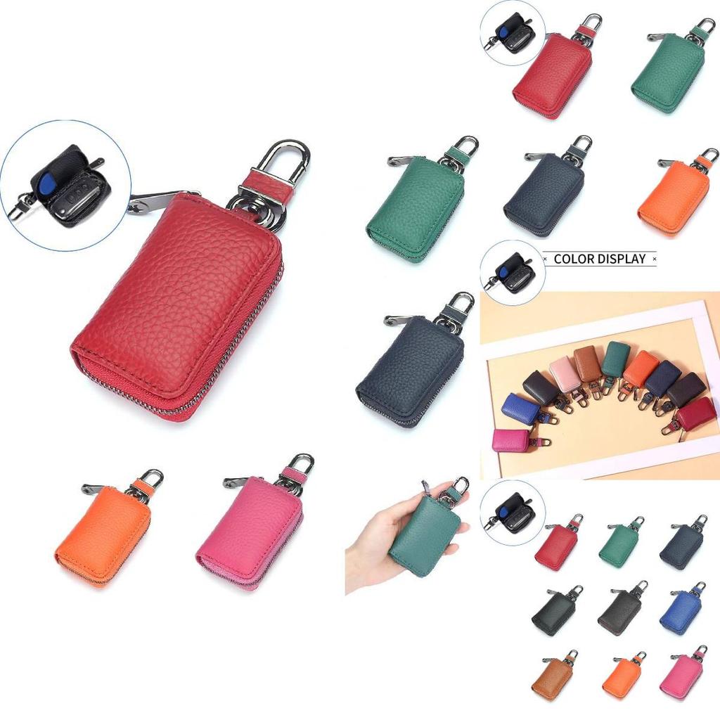Stylish Genuine Leather Universal Car Key Holder Compact Design For Everyday Use In Multiple Colors