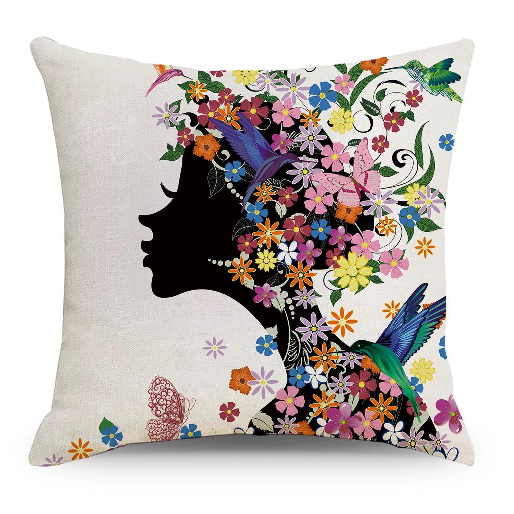 Neue Frühlingsserie Kissenbezug Leinen Kissenbezug Schmetterling Blume Wunsch Kissen