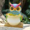 Hanging Flower Pot Ornament Owl Statue Animal Sculpture Decorative Figurine for Indoor Outdoor