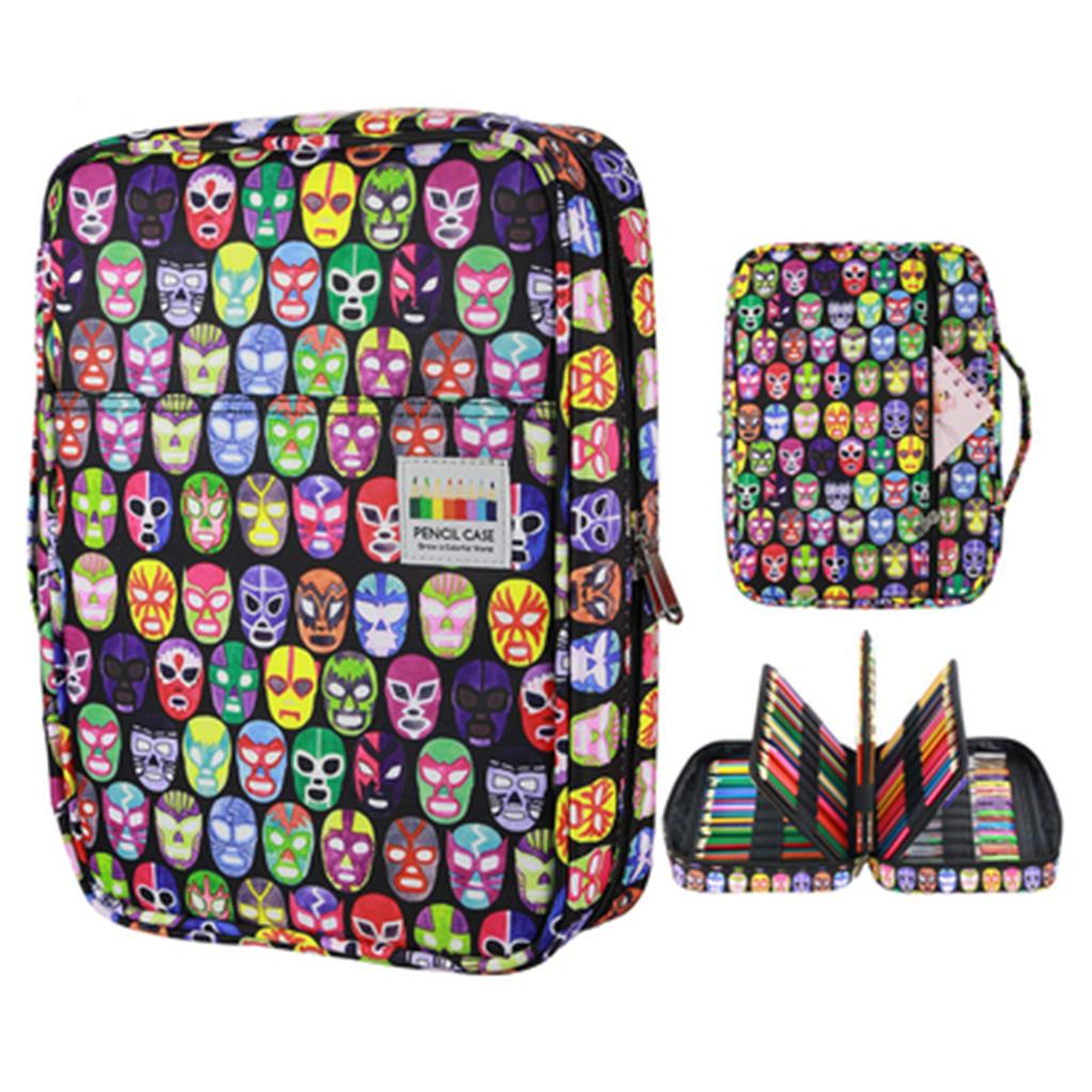220 Slots Colored Pencil Case, Pen Bag Organizer with Handy Wrap Portable- Multilayer Pencils Case Holder for Kids Girls
