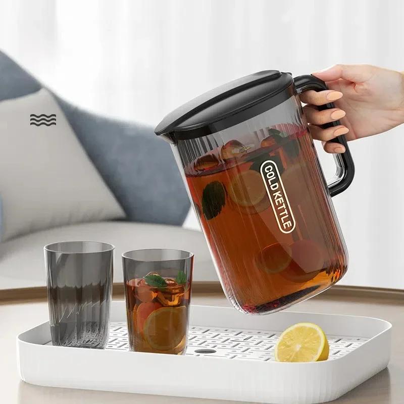 Fridge-Friendly Iced Drink Container Food-Grade Plastic Water Pitcher Jug Beverage Carafe For Cold Tea Juice Lemonade Sangria