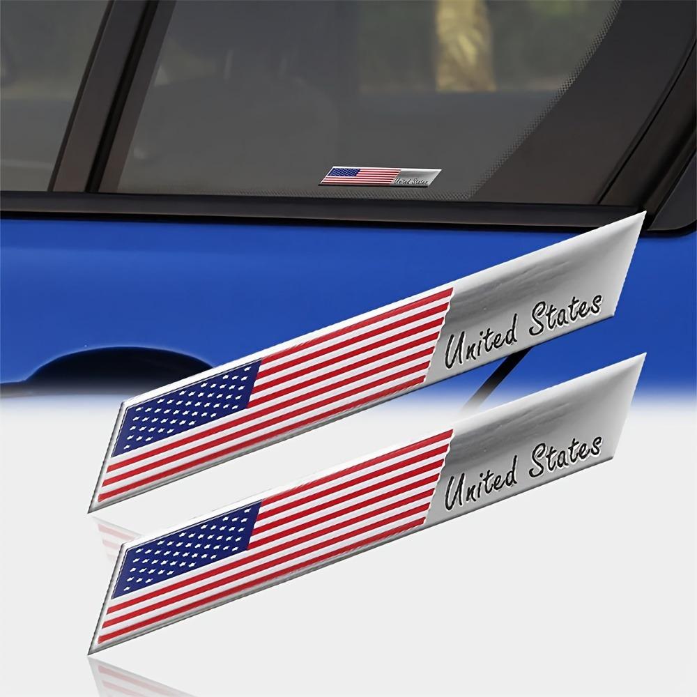 

3D Aluminum Alloy n US Flag Decal, 2pcs 3.8 X 0.6 Patriotic Stars Stripe Flag Car Stickers for Car/Truck/Bumper 2PCS