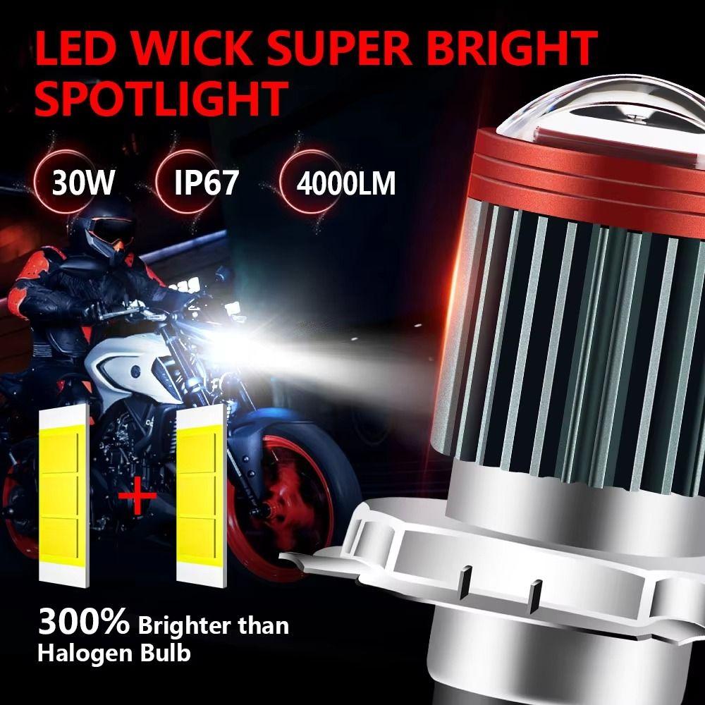 White Yellow Motorcycle LED Headlight Bulb High Low Beam Motorbike Spotlights Bulb  Road Safety