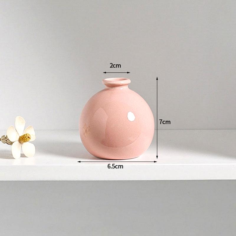 Mini Ceramic Flower Vase Aesthetic Hydroponic Plant Vases Flower Arrangement Pot Room Decor Nordic Home Desktop Ornament Florero