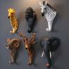 Retro Animal Head Key Hook Up 3D Hat Hanging Rack Creativity Clothes Hook Rack  Wall/Door Decor