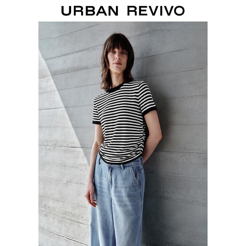 Women's Contrast Stripe Short Sleeve Knit Top