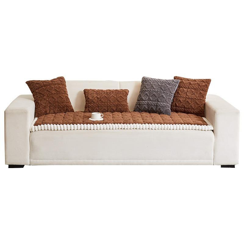 Thickened Steamed Bread Cushion, Simple Non-Slip Sofa Cushion, Plush Straight Row Seat Cushion In Autumn And Winter, New  Seat Cushion
