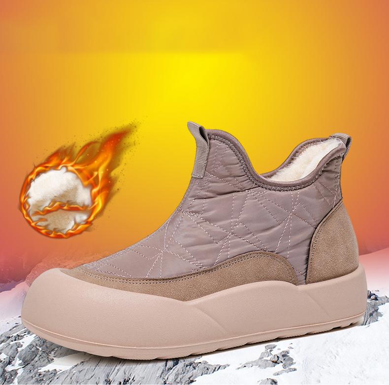 Antislip Dikke Zool Sneeuwlaarzen Dames Winter Casual Zachte Zool Comfortabele Katoenen Schoenen