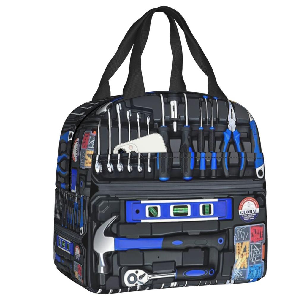 Custom Mechanics Large Toolbox Lunch Bag Women Cooler Warm Insulated Lunch Boxes for Kids School