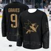 Maglia da Hockey su Ghiaccio da Uomo con Logo Squalo Stampato in 3D, Traspirante e Asciugatura Rapida, Top a Maniche Lunghe per Appassionati Entusiasti Bambini
