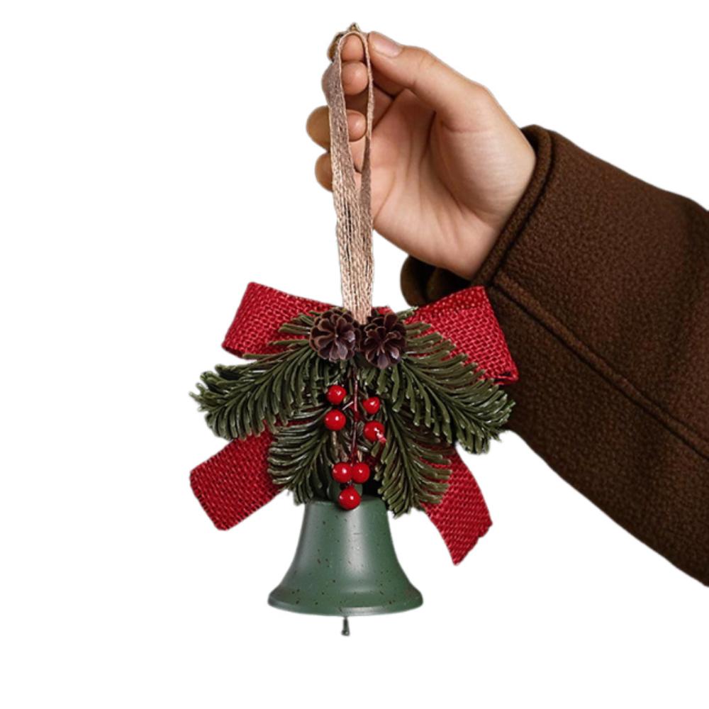Exquisite Christmas Bell Pendant Retro Metal Bow Bells Holiday Party Decorations