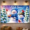 Holiday Banner Cartoon Snowman Winter Banner Snow Scene Banner Winter For New Year Decor Kids Activity Winter Themed Party