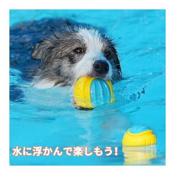 LaRoo Dog Toy Ball with Sound Floating Durable Natural Rubber Chew Toy Stress Relief Teeth Cleaning, Bouncy Indoor and Outdoor Play for Medium Dogs