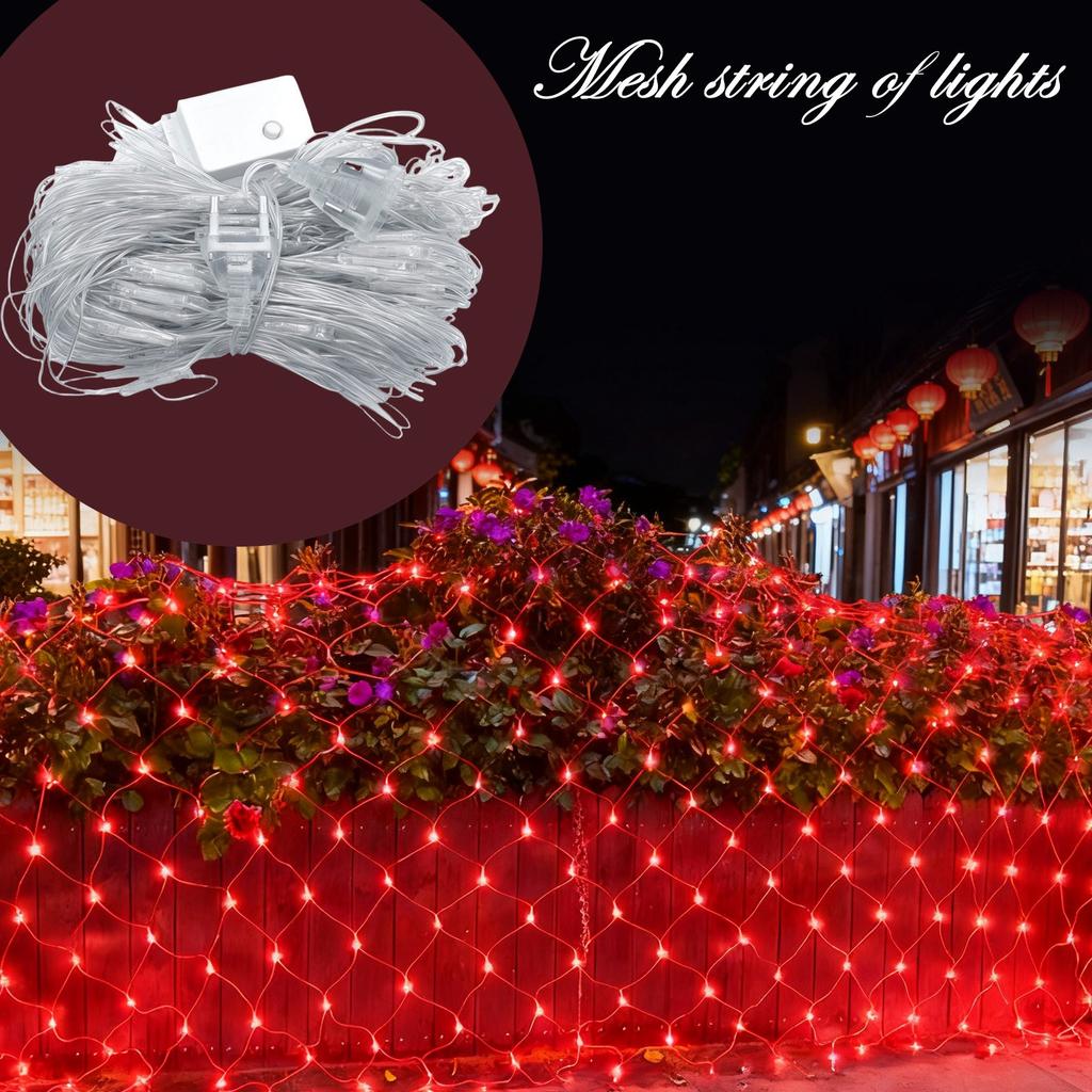 Outdoor Christmas Mesh Lights, 6.5 X 6.5 Ft LED Mesh String Lights With 8 Lighting Modes, Connectable Lights For Garden Trees And Shrubs