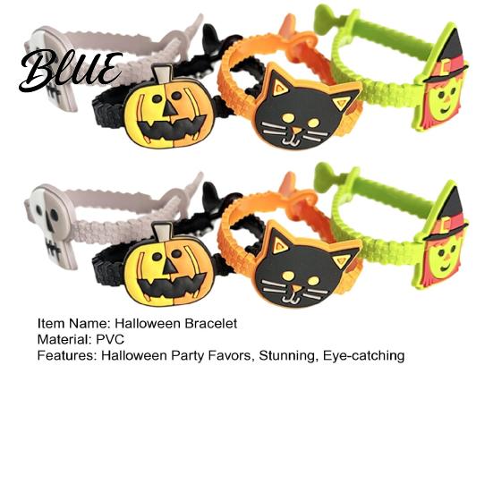 Cute Cartoon Wristbands 8 Pcs Halloween Bracelets Adjustable Soft PVC Wrist Straps for Kids Adults Party Favors Pumpkin Witch Trick or Treat