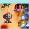 Cute Cartoon Flower Elephant Pattern Acrylic Pendant For Car Accessories Decor