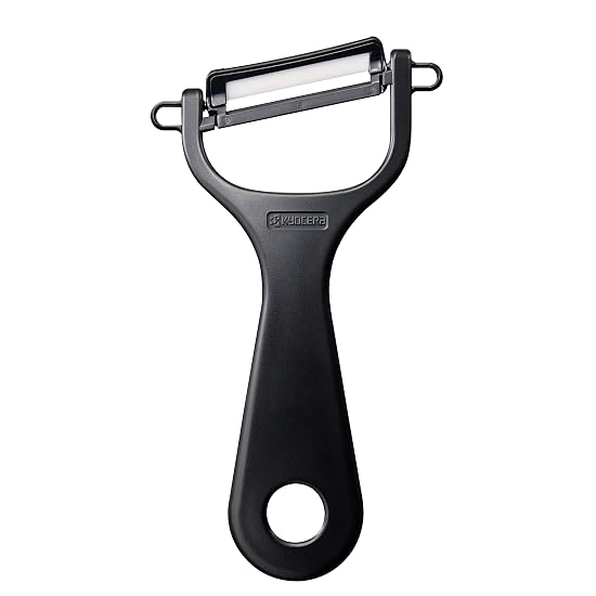 Kyocera Ceramic Peeler, Rust-proof, Easy to Clean, Vegetable Peeler, Black, Angled Blade Type, Light B002G0GDOE