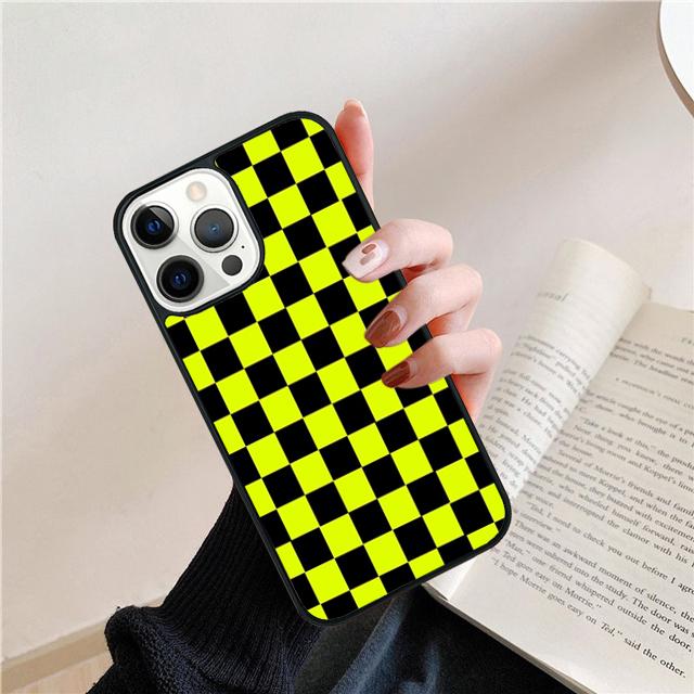 Checkerboard Plaid Checkered Phone Case For iPhone 17 Air 15 16 Cover  14 11 13 Pro Max 12 Plus Max Cover Coque