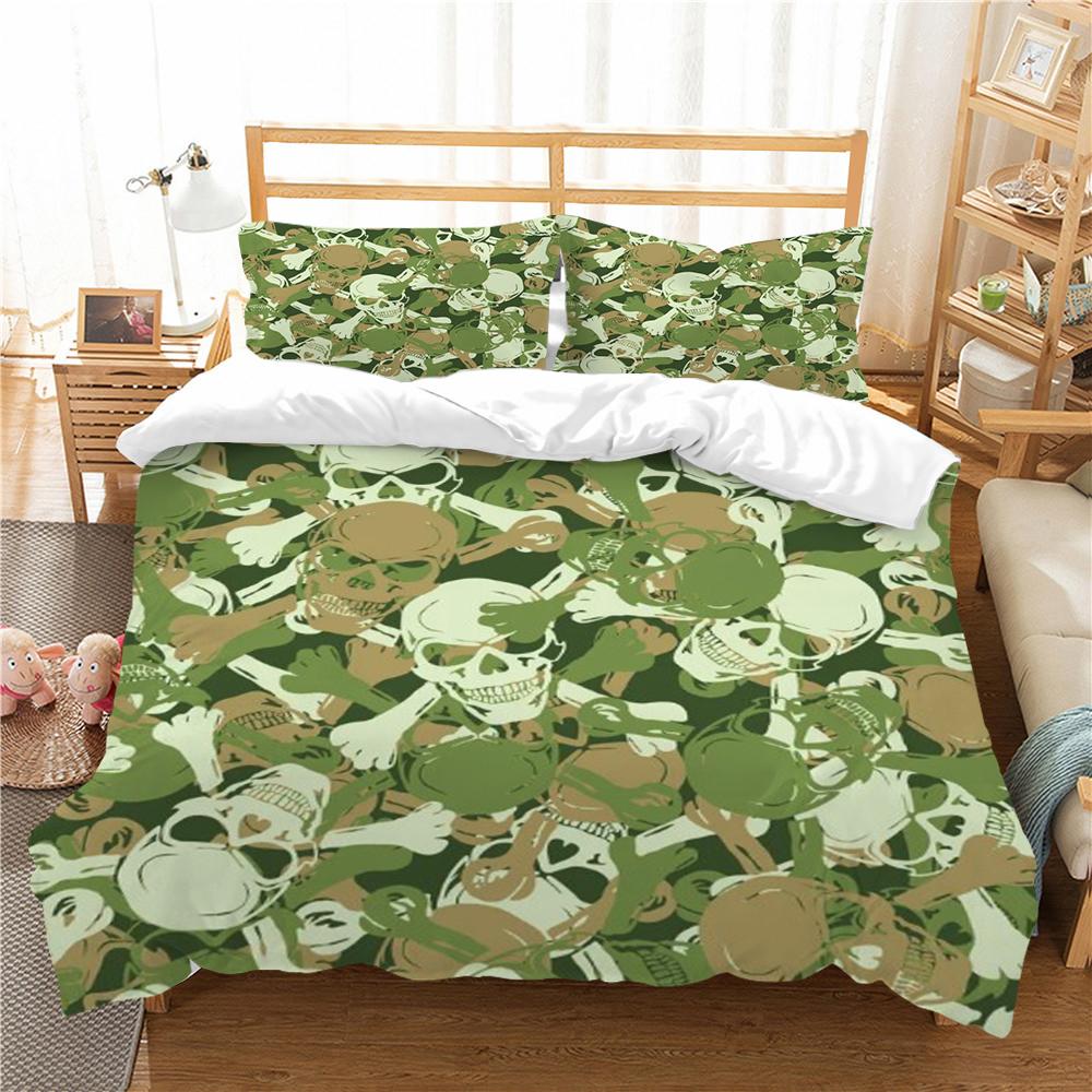 

Комплект домашнего постельного белья с 3D принтом черепа, комплект пододеяльников, высококачественная постельная одежда, детское пододеяльник, одноместное двойное покрывало размера EU Single 135x200cm