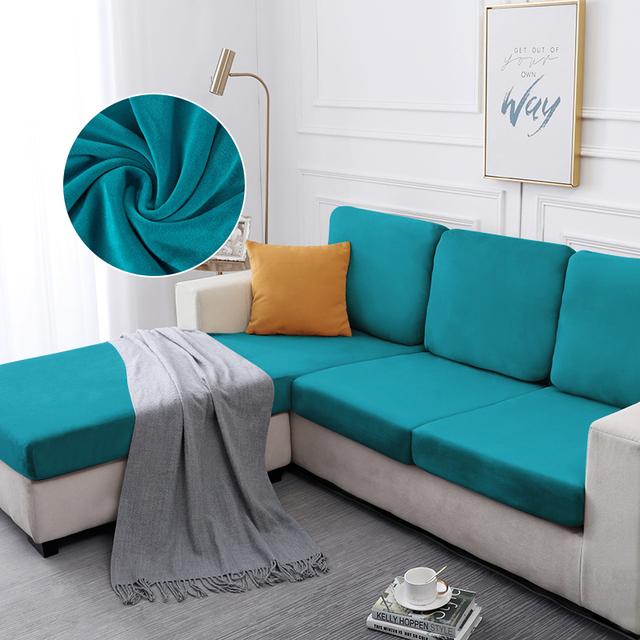 Husă de pernă pentru canapea din catifea, elastică îngroșată pentru camera de zi, husă extensibilă, lavabilă, detașabilă, culoare solidă, husă pentru canapea de pluș