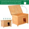 Wooden Dog/Cat Kennel on Legs, Hinged Roof, Pre-Oiled Solid Pine, 85 x 58 x 58 cm