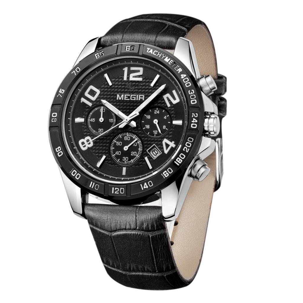 MEGIR Men Watch Brand Luxury Quartz Watches Waterproof Calendar Sport Wristwatch Leather Man Clock Chronograph Reloj Hombre 2014